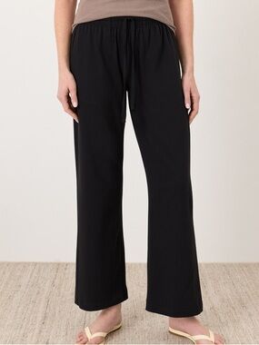 Pact 100% Organic Cotton Wide Leg Black Pants Sweatpants Loungewear High Waist S